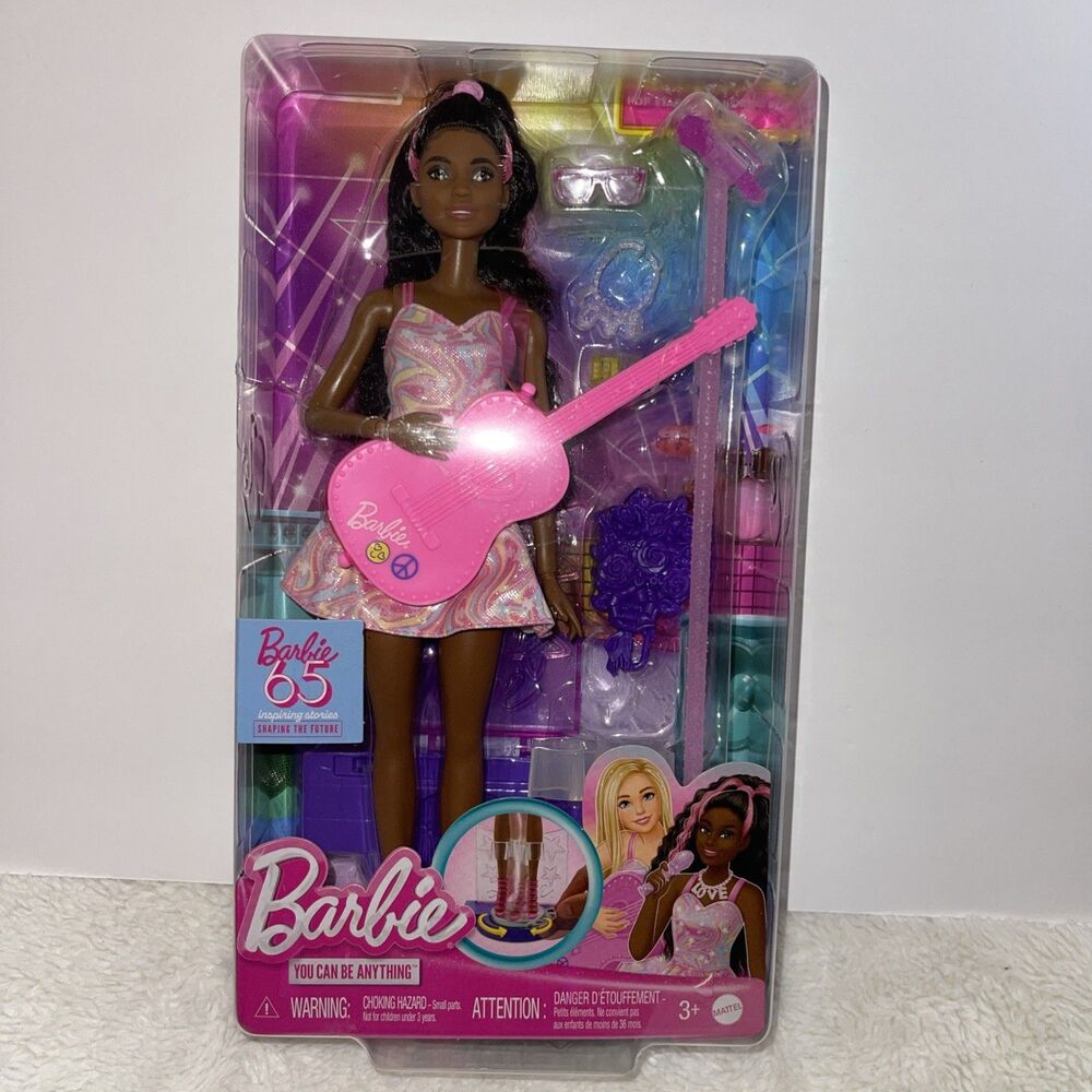 BARBIE Fashionista POP STAR 65th Anniversary Doll w/Guitar W FREE SHIPPING!